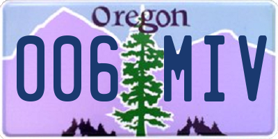 OR license plate 006MIV