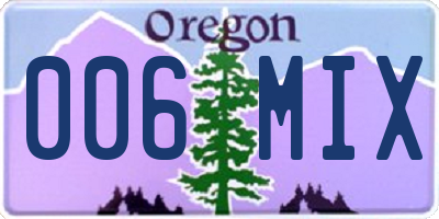 OR license plate 006MIX