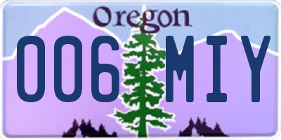 OR license plate 006MIY