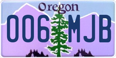 OR license plate 006MJB