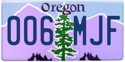 OR license plate 006MJF