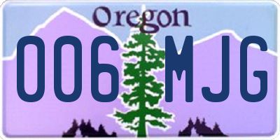 OR license plate 006MJG