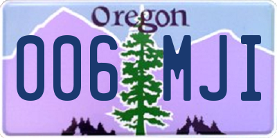 OR license plate 006MJI