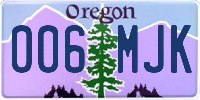 OR license plate 006MJK
