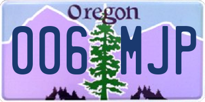 OR license plate 006MJP