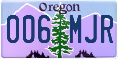 OR license plate 006MJR
