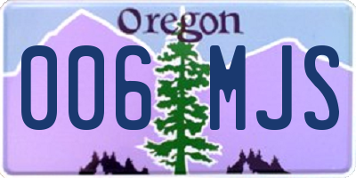 OR license plate 006MJS