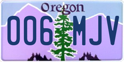 OR license plate 006MJV