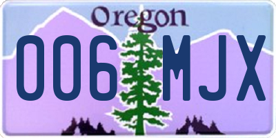 OR license plate 006MJX