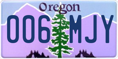 OR license plate 006MJY