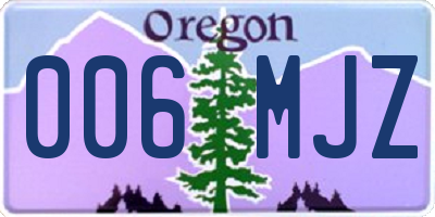 OR license plate 006MJZ