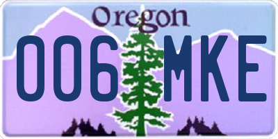 OR license plate 006MKE