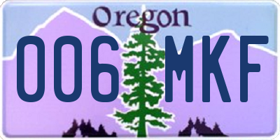 OR license plate 006MKF