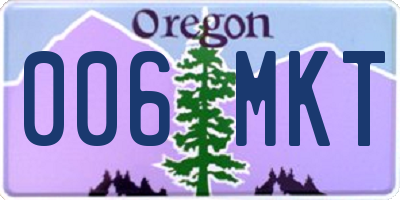 OR license plate 006MKT