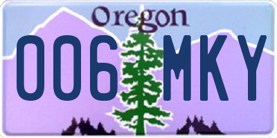 OR license plate 006MKY