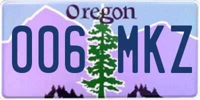 OR license plate 006MKZ