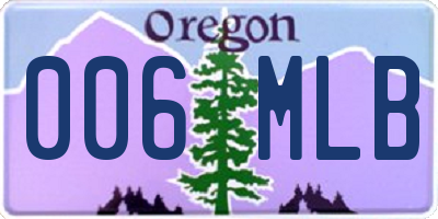 OR license plate 006MLB