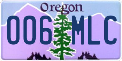 OR license plate 006MLC