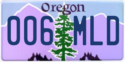 OR license plate 006MLD