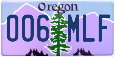 OR license plate 006MLF