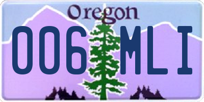 OR license plate 006MLI