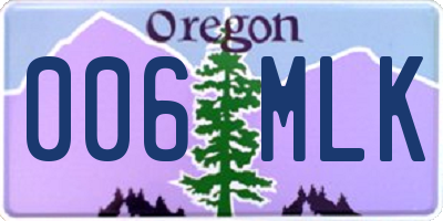 OR license plate 006MLK