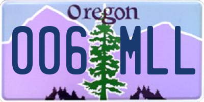 OR license plate 006MLL