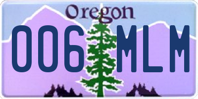 OR license plate 006MLM