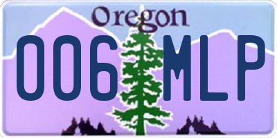 OR license plate 006MLP