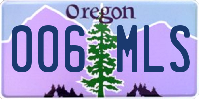 OR license plate 006MLS