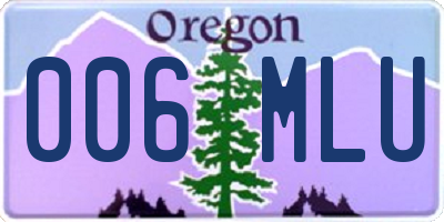 OR license plate 006MLU