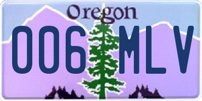OR license plate 006MLV