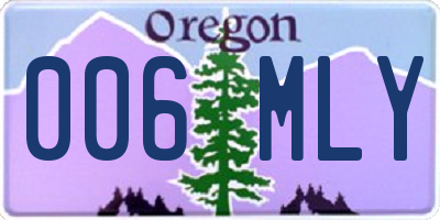 OR license plate 006MLY