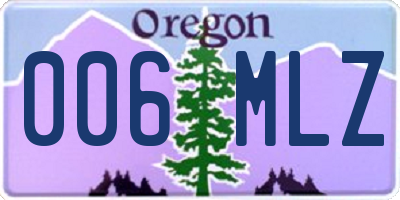 OR license plate 006MLZ