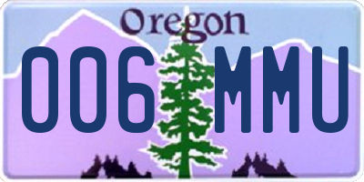 OR license plate 006MMU