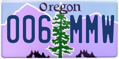 OR license plate 006MMW