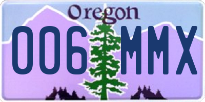 OR license plate 006MMX