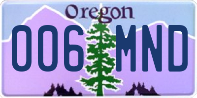 OR license plate 006MND