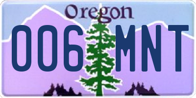 OR license plate 006MNT