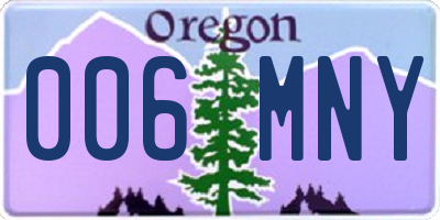 OR license plate 006MNY
