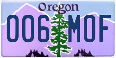 OR license plate 006MOF