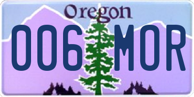 OR license plate 006MOR