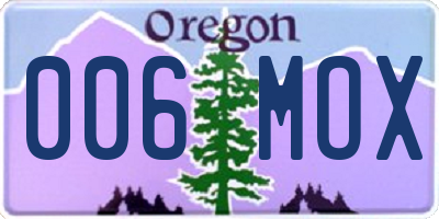 OR license plate 006MOX