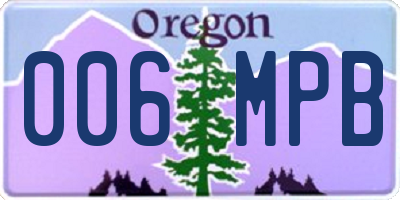 OR license plate 006MPB