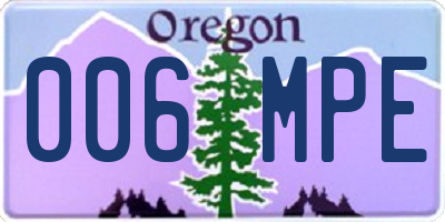 OR license plate 006MPE