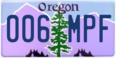 OR license plate 006MPF