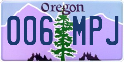 OR license plate 006MPJ