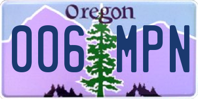 OR license plate 006MPN