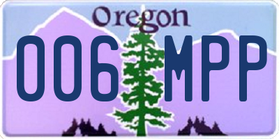 OR license plate 006MPP