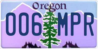 OR license plate 006MPR